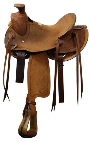 12" Youth Roping Saddle Basket Weave Tooling